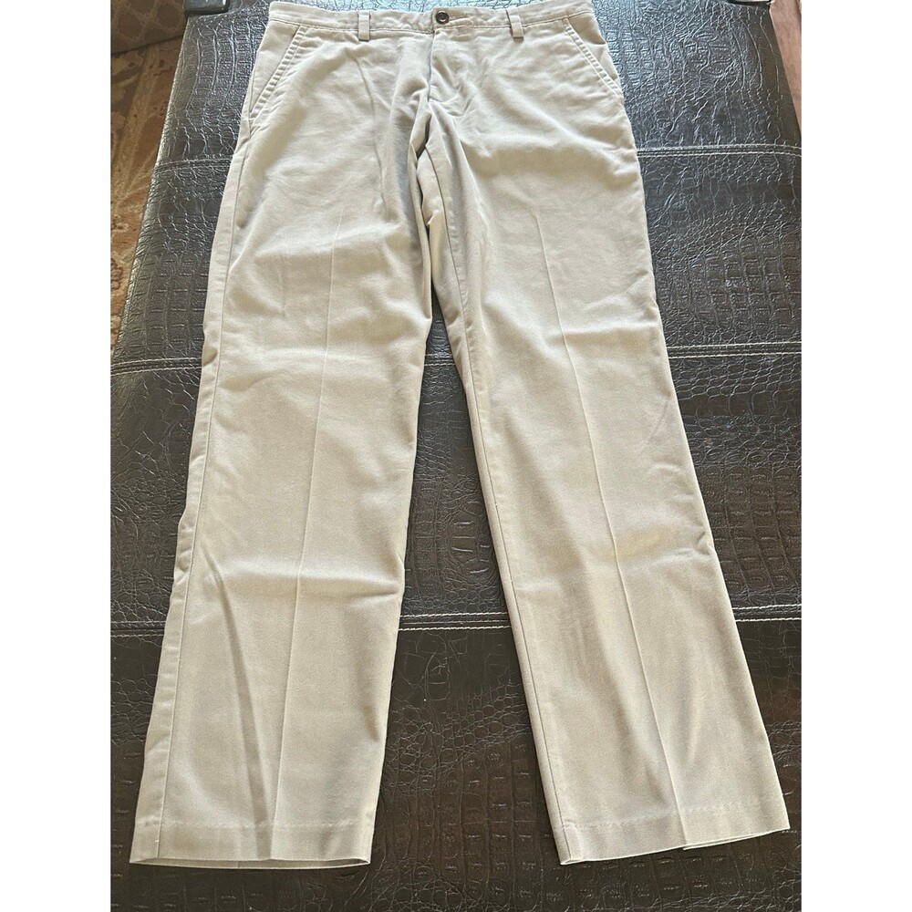 DOCKERS Straight Fit Flat Front Khaki Chino Pants Men's 33x32 Beige
